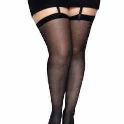 LEG AVENUE Plus Sheer Backseam Diva Stockings