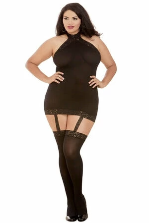 LingerieDiva Queen Black Sheer Garter Dress 2 LingerieDiva Queen Black Sheer Garter Dress