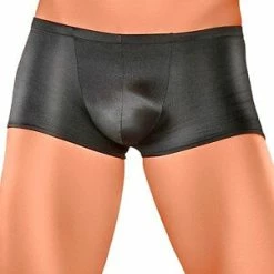 Male Power Black Smooth Satin Pouch Brief