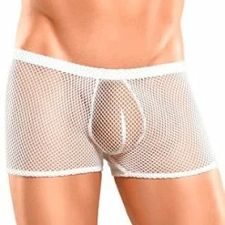 Male Power White See Through Mesh Stretch Short