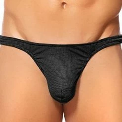 Male Power Black Cotton Rib Bong Thong