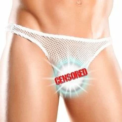 Male Power Mens White Fishnet Bong Thong