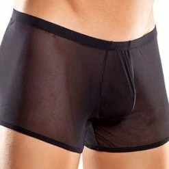Male Power Black Plus Size Pouch Short