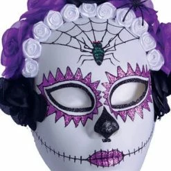 Underwraps Costumes Purple Spider Sugar Skull Mask