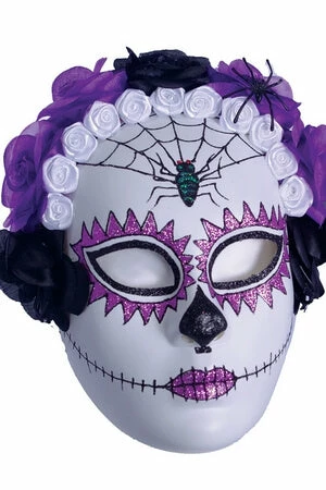 Underwraps Costumes Purple Spider Sugar Skull Mask 3 Underwraps Costumes Purple Spider Sugar Skull Mask