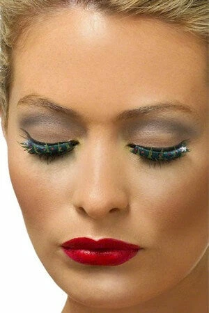 Smiffy's Green Eyelashes W/ Red Gemstones 4 Smiffy's Green Eyelashes W/ Red Gemstones - Image 2