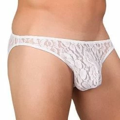 Male Power White Stretch Lace Wonder Bikini
