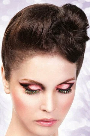 Baci Lingerie Black Red & Green Eyelashes Rhinestones 3 Baci Lingerie Black Red & Green Eyelashes Rhinestones