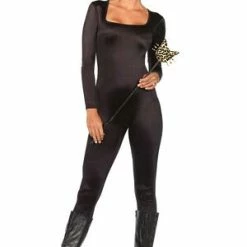 LEG AVENUE Black Spandex Catsuit