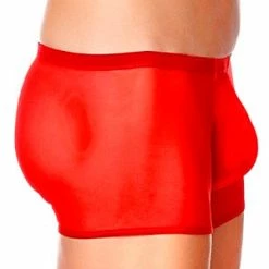 Male Power Men's Red Mesh Pouch Shorts