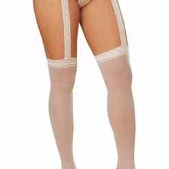 Dreamgirl White Garter Belt Diva Pantyhose