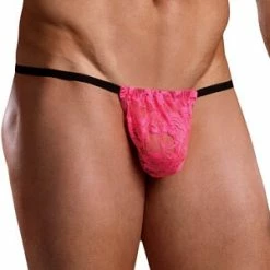 Male Power Hot Pink Lace Posing Strap