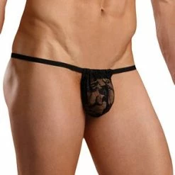 Male Power Men's Black Lace Posing Strap