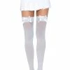 LEG AVENUE White Opaque Diva Thigh High With Bow 2 LEG AVENUE White Opaque Diva Thigh High With Bow -Lingerie Diva shop 1759252 600x