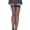LEG AVENUE Plus Black Back Seam Diva Stockings With Lace Top -Lingerie Diva shop 1759645 600x