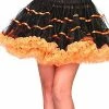 LEG AVENUE Orange And Black Layered Striped Petticoat