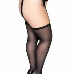 LEG AVENUE Black Back Seam Diva Garter Belt Stocking -Lingerie Diva shop 1766Q 05 001 300x