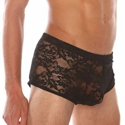 Velvet Kitten Men's Stretch Black Lace Mini Briefs -Lingerie Diva shop 3500VK BLACK 2 300x