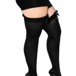 LEG AVENUE Plus Black Opaque Diva Thigh High With Bow 7 LEG AVENUE Plus Black Opaque Diva Thigh High With Bow -Lingerie Diva shop 6255Q 05 001 300x