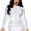 LEG AVENUE Rhinestone Skeleton White Dress -Lingerie Diva shop 86928 wht 1 300x