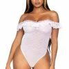 LEG AVENUE Lace Ruffle Teddy Bodysuit -Lingerie Diva shop 89269 1 300x