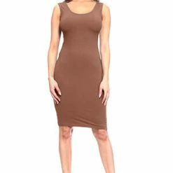 Yelete Taupe Scoop Neckline Body-Con Dress -Lingerie Diva shop DRS003 TAP 4 l 300x
