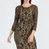 Yelete Swirl Pattern Midi Bodycon Dress -Lingerie Diva shop DRS265 GLD l 300x