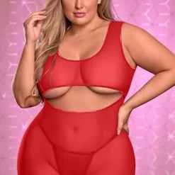 Magic Silk Plus Underboob Dress And Crotchless G-String