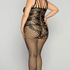 Velvet Kitten Queen Ultra Sexy Lace And Fishnet Bodystocking -Lingerie Diva shop P81171XVK 4 300x