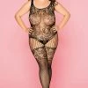 Velvet Kitten Queen Of Curves Floral Lace Bodystocking 1 Velvet Kitten Queen Of Curves Floral Lace Bodystocking -Lingerie Diva shop P81175XVK 2 300x