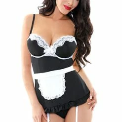 Fantasy Lingerie Night Service Maid Costume Set