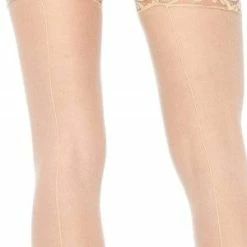 LEG AVENUE Plus Nude Back Seam Diva Stockings With Lace Top -Lingerie Diva shop legavenue plus size backseam stockings zoom 300x